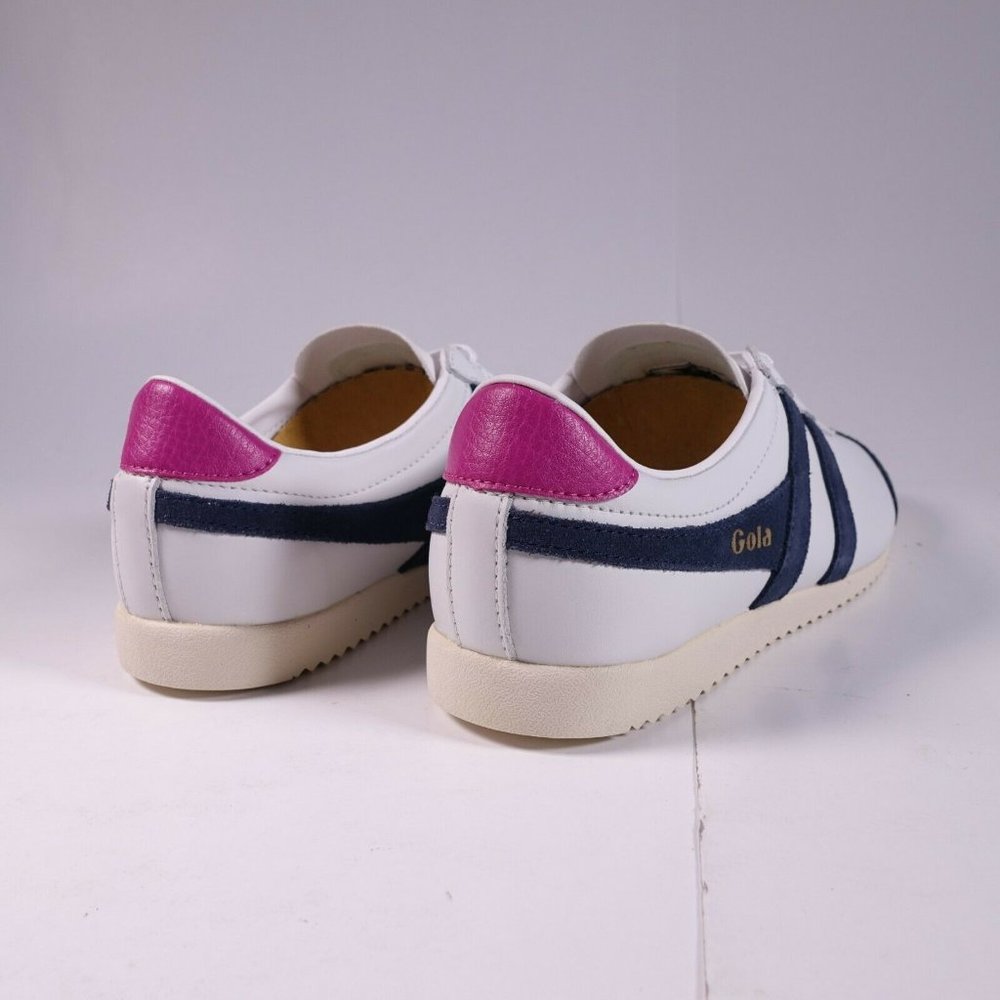Gola Bullet Leather Sneakers CLA157 White/Navy - Picture 3 of 12